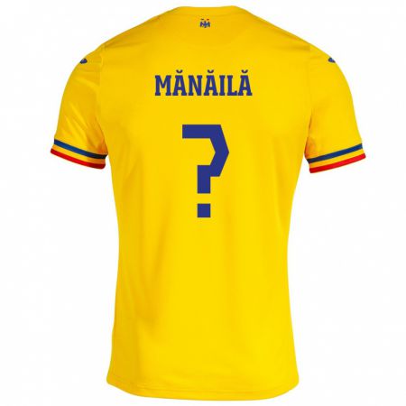 Kandiny Damen Rumänische Erik Mănăilă #0 Gelb Heimtrikot Trikot 24-26 T-Shirt