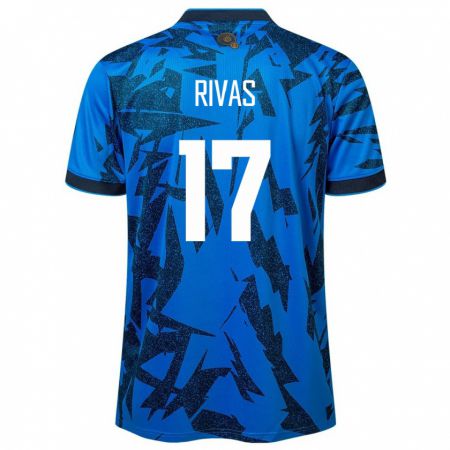 Kandiny Damen El Salvador Eduardo Rivas #17 Blau Heimtrikot Trikot 24-26 T-Shirt