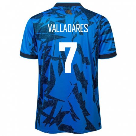 Kandiny Damen El Salvador Jefferson Valladares #7 Blau Heimtrikot Trikot 24-26 T-Shirt