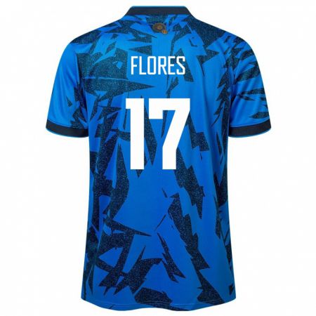 Kandiny Damen El Salvador Diego Flores #17 Blau Heimtrikot Trikot 24-26 T-Shirt