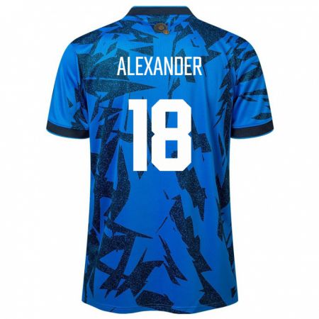 Kandiny Damen El Salvador Alexander Aguilar #18 Blau Heimtrikot Trikot 24-26 T-Shirt