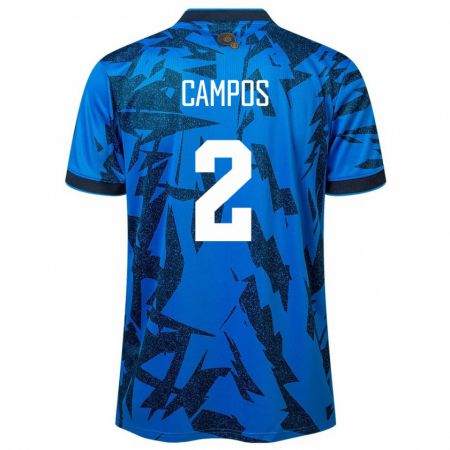 Kandiny Damen El Salvador Adonis Campos #2 Blau Heimtrikot Trikot 24-26 T-Shirt