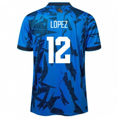 Kandiny Damen El Salvador Abigaíl López #12 Blau Heimtrikot Trikot 24-26 T-Shirt