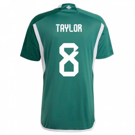 Kandiny Damen Nordirland Dale Taylor #8 Grün Heimtrikot Trikot 24-26 T-Shirt