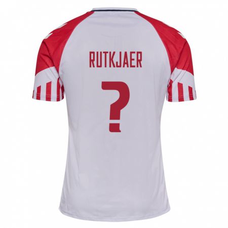 Kandiny Damen Dänische Villads Rutkjaer #0 Weiß Auswärtstrikot Trikot 24-26 T-Shirt
