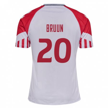 Kandiny Damen Dänische Signe Bruun #20 Weiß Auswärtstrikot Trikot 24-26 T-Shirt