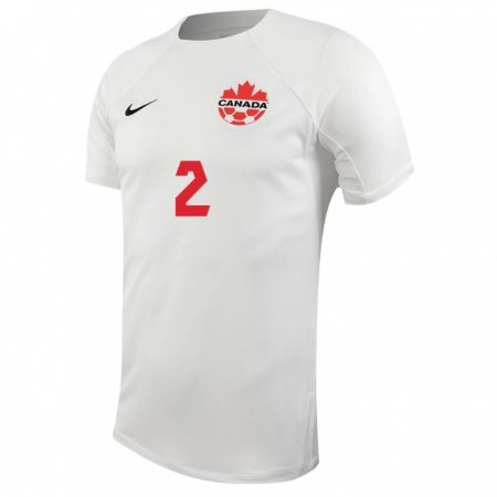 Kandiny Damen Kanadische Alistair Johnston #2 Weiß Auswärtstrikot Trikot 24-26 T-Shirt