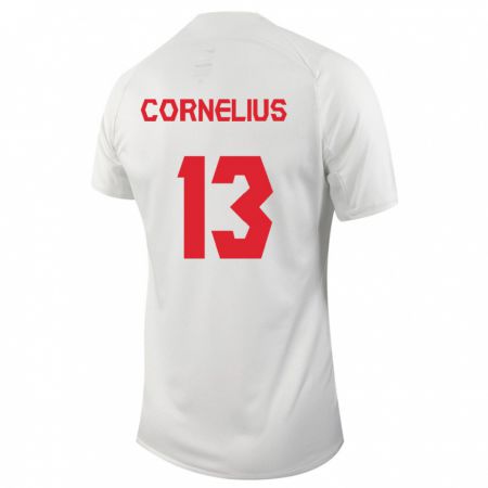 Kandiny Damen Kanadische Derek Cornelius #13 Weiß Auswärtstrikot Trikot 24-26 T-Shirt