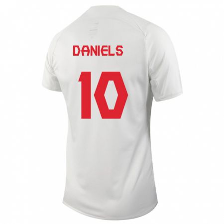 Kandiny Damen Kanadische Aidan Daniels #10 Weiß Auswärtstrikot Trikot 24-26 T-Shirt