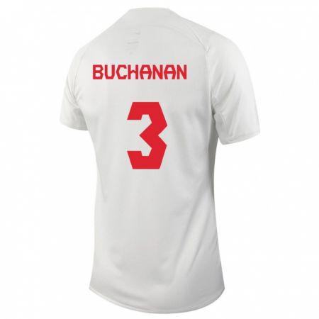 Kandiny Damen Kanadische Kadeisha Buchanan #3 Weiß Auswärtstrikot Trikot 24-26 T-Shirt