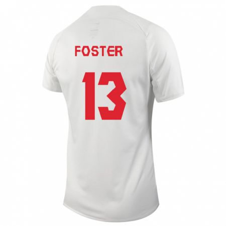 Kandiny Damen Kanadische Rylee Foster #13 Weiß Auswärtstrikot Trikot 24-26 T-Shirt