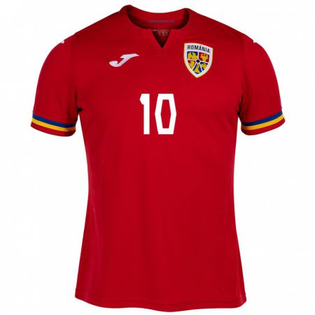 Kandiny Damen Rumänische Octavian Popescu #10 Rot Auswärtstrikot Trikot 24-26 T-Shirt