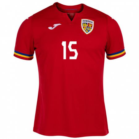 Kandiny Damen Rumänische Sergiu Rimovecz #15 Rot Auswärtstrikot Trikot 24-26 T-Shirt