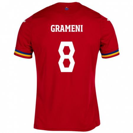Kandiny Damen Rumänische Constantin Grameni #8 Rot Auswärtstrikot Trikot 24-26 T-Shirt