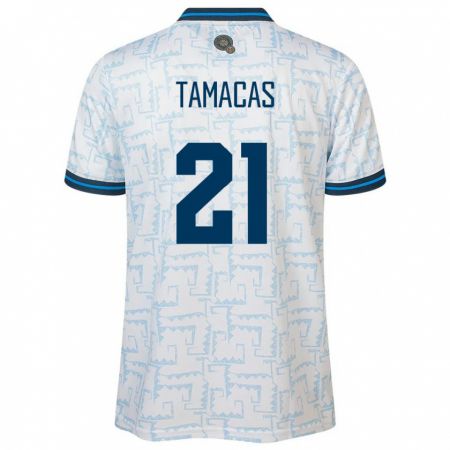 Kandiny Damen El Salvador Bryan Tamacas #21 Weiß Auswärtstrikot Trikot 24-26 T-Shirt