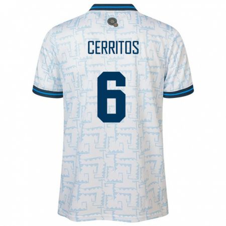 Kandiny Damen El Salvador Mauricio Cerritos #6 Weiß Auswärtstrikot Trikot 24-26 T-Shirt