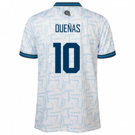 Kandiny Damen El Salvador Enrico Dueñas #10 Weiß Auswärtstrikot Trikot 24-26 T-Shirt