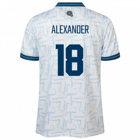 Kandiny Damen El Salvador Alexander Aguilar #18 Weiß Auswärtstrikot Trikot 24-26 T-Shirt