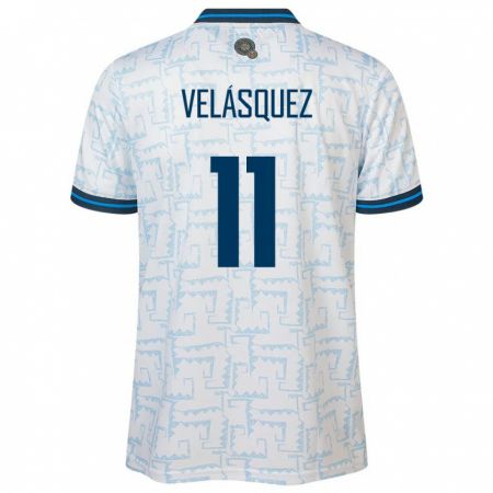 Kandiny Damen El Salvador Jackeline Velásquez #11 Weiß Auswärtstrikot Trikot 24-26 T-Shirt