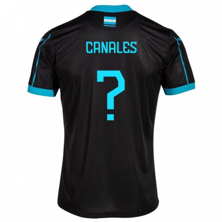 Kandiny Damen Honduras Cristian Canales #0 Schwarz Auswärtstrikot Trikot 24-26 T-Shirt