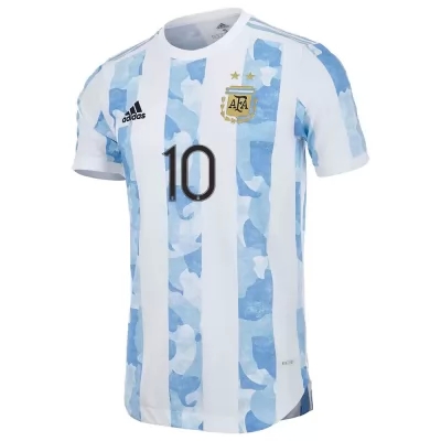 Kinder Argentinische Fussballnationalmannschaft Lionel Messi #10 Heimtrikot Blau Weiss 2021 Trikot