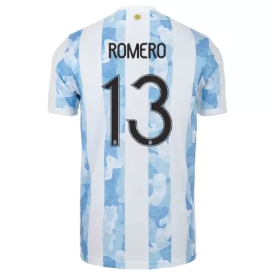 Herren Argentinische Fussballnationalmannschaft Cristian Romero #13 Heimtrikot Blau Weiss 2021 Trikot