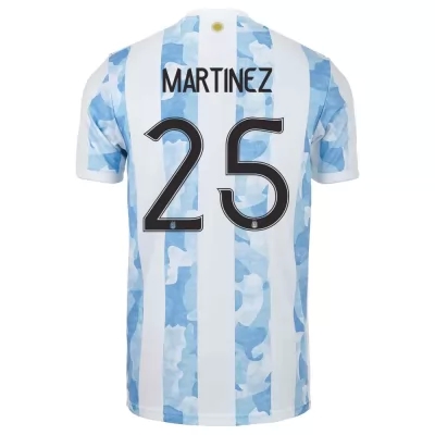 Herren Argentinische Fussballnationalmannschaft Lisandro Martinez #25 Heimtrikot Blau Weiss 2021 Trikot