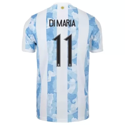 Damen Argentinische Fussballnationalmannschaft Angel Di Maria #11 Heimtrikot Blau Weiss 2021 Trikot