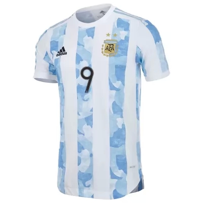 Kinder Argentinische Fussballnationalmannschaft Sergio Aguero #9 Heimtrikot Blau Weiss 2021 Trikot