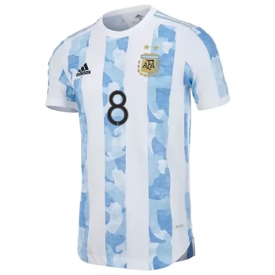 Kinder Argentinische Fussballnationalmannschaft Marcos Acuña #8 Heimtrikot Blau Weiss 2021 Trikot