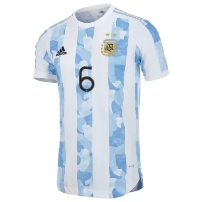 Kinder Argentinische Fussballnationalmannschaft German Pezzella #6 Heimtrikot Blau Weiss 2021 Trikot