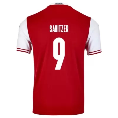 Kinder Österreichische Fussballnationalmannschaft Marcel Sabitzer #9 Heimtrikot Rot 2021 Trikot