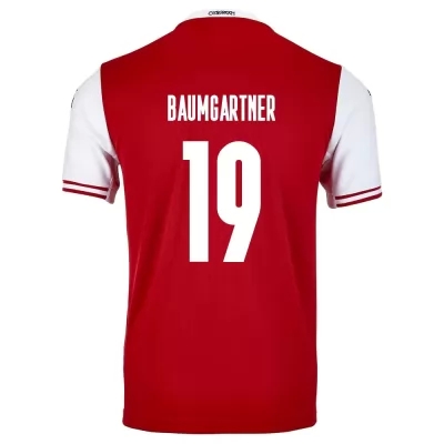 Kinder Österreichische Fussballnationalmannschaft Christoph Baumgartner #19 Heimtrikot Rot 2021 Trikot