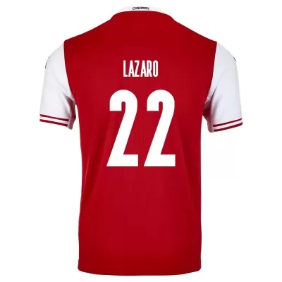 Kinder Österreichische Fussballnationalmannschaft Valentino Lazaro #22 Heimtrikot Rot 2021 Trikot