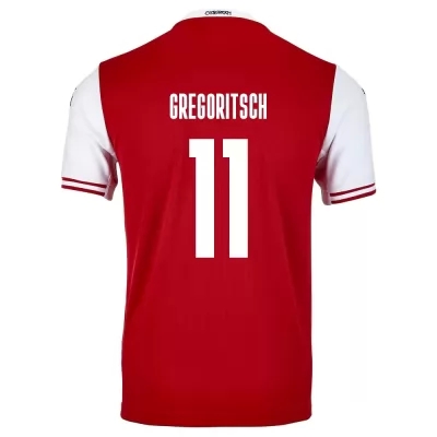 Kinder Österreichische Fussballnationalmannschaft Michael Gregoritsch #11 Heimtrikot Rot 2021 Trikot