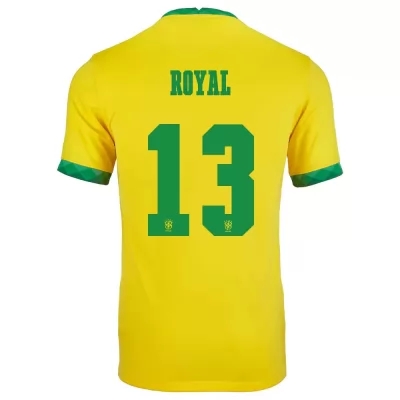 Kinder Brasilianische Fussballnationalmannschaft Emerson Royal #13 Heimtrikot Gelb 2021 Trikot