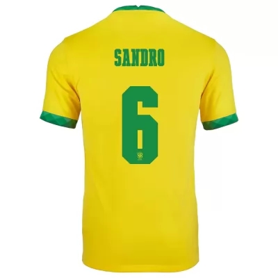 Herren Brasilianische Fussballnationalmannschaft Alex Sandro #6 Heimtrikot Gelb 2021 Trikot