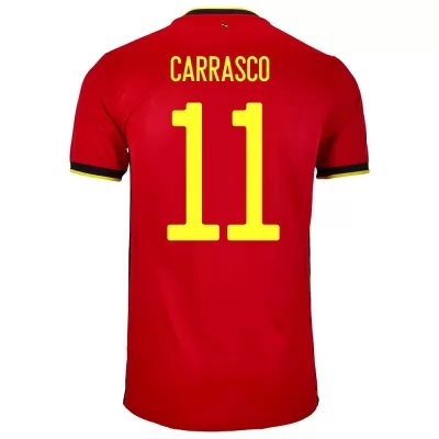 Herren Belgische Fussballnationalmannschaft Yannick Carrasco #11 Heimtrikot Rot 2021 Trikot