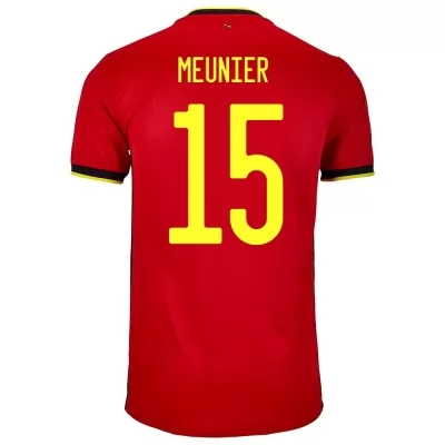 Kinder Belgische Fussballnationalmannschaft Thomas Meunier #15 Heimtrikot Rot 2021 Trikot
