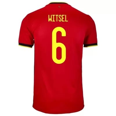 Damen Belgische Fussballnationalmannschaft Axel Witsel #6 Heimtrikot Rot 2021 Trikot