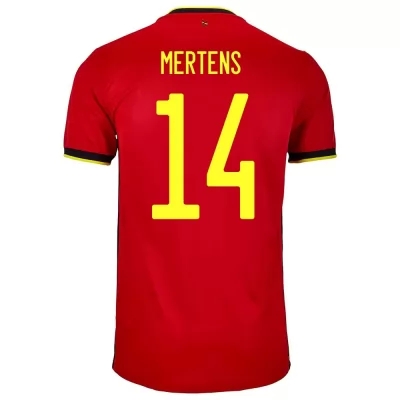 Kinder Belgische Fussballnationalmannschaft Dries Mertens #14 Heimtrikot Rot 2021 Trikot