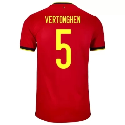 Damen Belgische Fussballnationalmannschaft Jan Vertonghen #5 Heimtrikot Rot 2021 Trikot