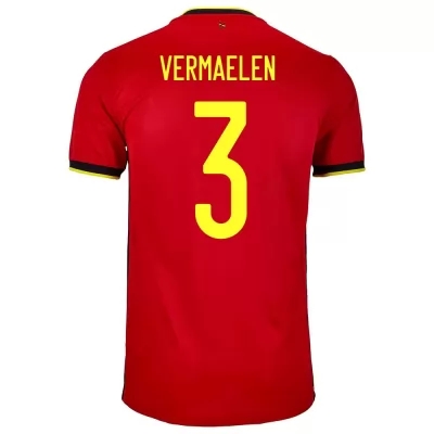 Herren Belgische Fussballnationalmannschaft Thomas Vermaelen #3 Heimtrikot Rot 2021 Trikot