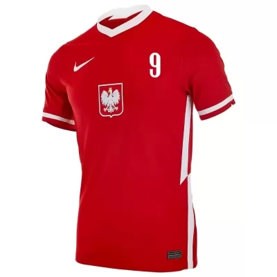 Herren Polnische Fussballnationalmannschaft Robert Lewandowski #9 Heimtrikot Rot 2021 Trikot