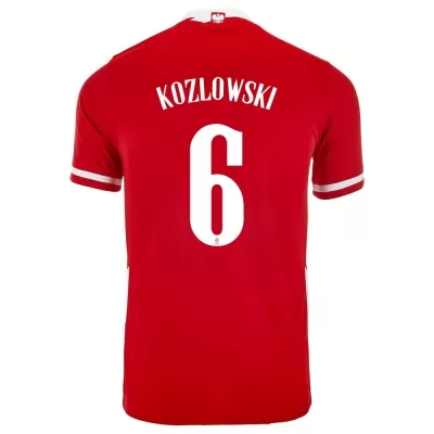 Kinder Polnische Fussballnationalmannschaft Kacper Kozlowski #6 Heimtrikot Rot 2021 Trikot