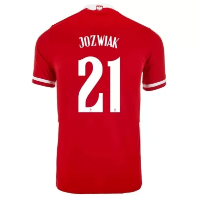 Herren Polnische Fussballnationalmannschaft Kamil Jozwiak #21 Heimtrikot Rot 2021 Trikot