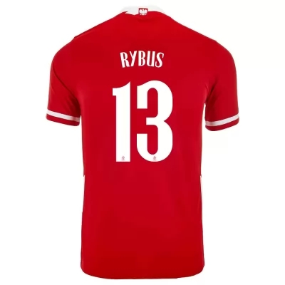 Kinder Polnische Fussballnationalmannschaft Maciej Rybus #13 Heimtrikot Rot 2021 Trikot