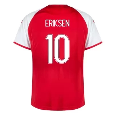 Damen Dänische Fussballnationalmannschaft Christian Eriksen #10 Heimtrikot Rot 2021 Trikot