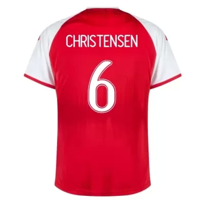 Herren Dänische Fussballnationalmannschaft Andreas Christensen #6 Heimtrikot Rot 2021 Trikot