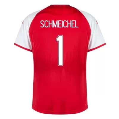 Kinder Dänische Fussballnationalmannschaft Kasper Schmeichel #1 Heimtrikot Rot 2021 Trikot